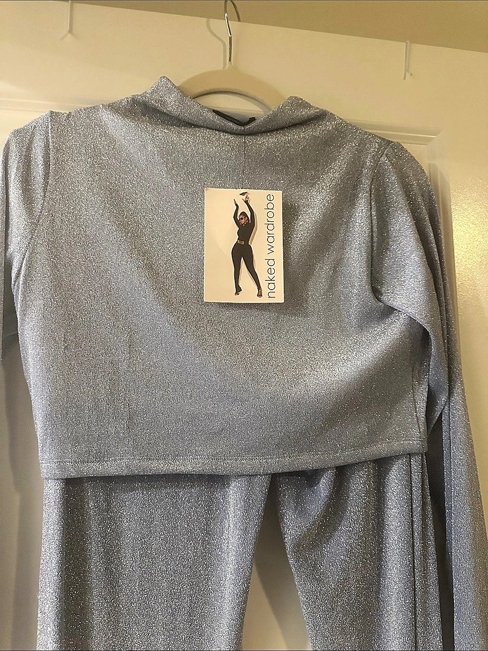 naked wardrobe Glitter Two-Piece Set XL NWT